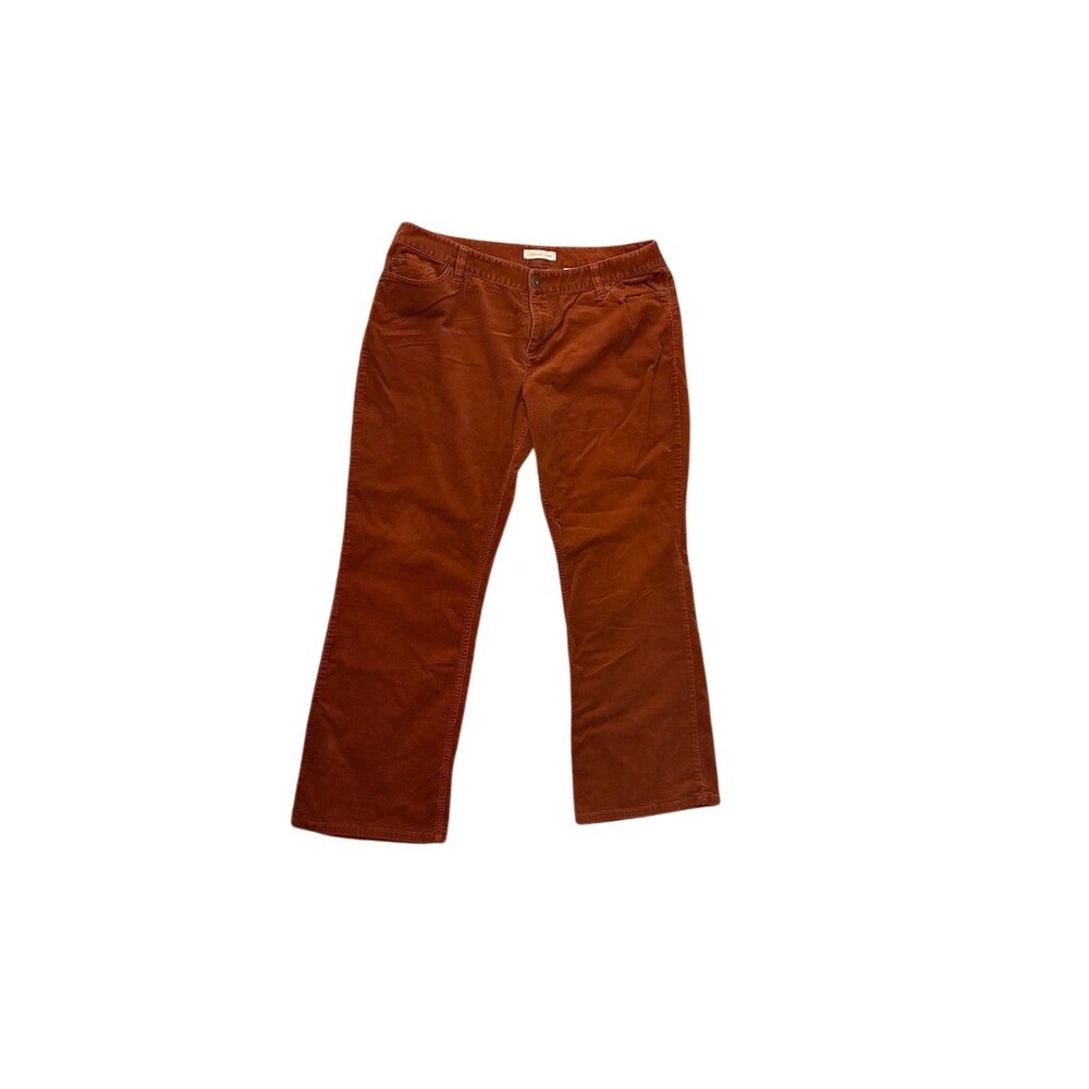 Coldwater Creek Pants Womens Size 14 Rust Brown Straight Leg Mid Rise